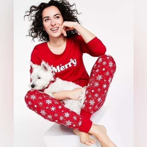 FAMILY PAJAMAS Matching Women's Merry Snowflake Mix It Family Pajama Set L - Picture 3 of 7